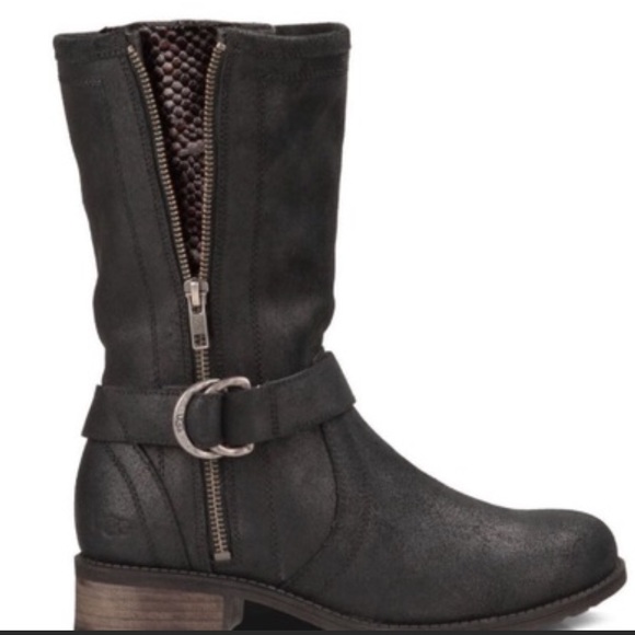 leather ugg boots with zipper